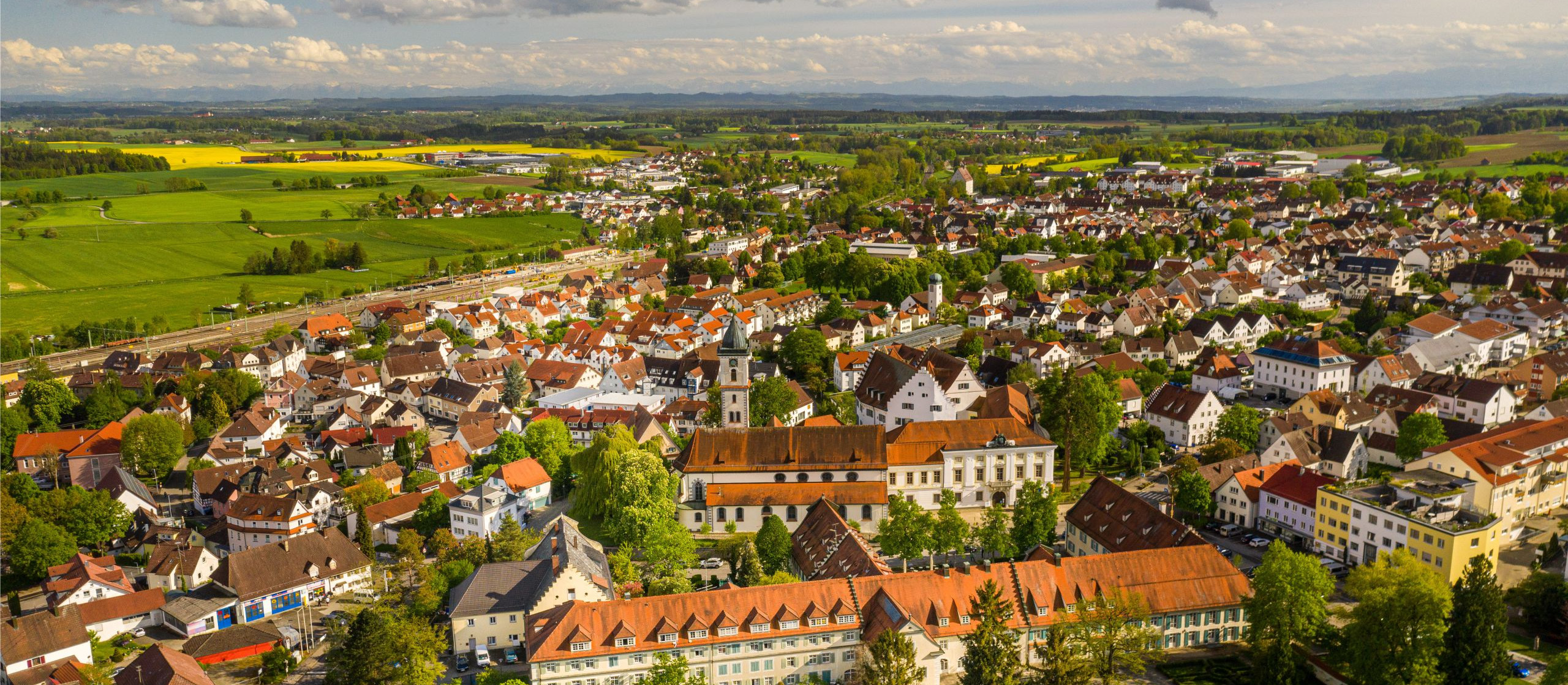 Luftaufnahme Stadtkern Aulendorf